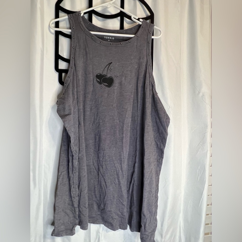 Torrid gray with cherry and stud detail